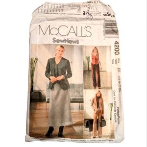 McCalls Sewing Pattern 4200 Misses Jacket Vest Pants Skirt Size 16-18-20-23 Cut.